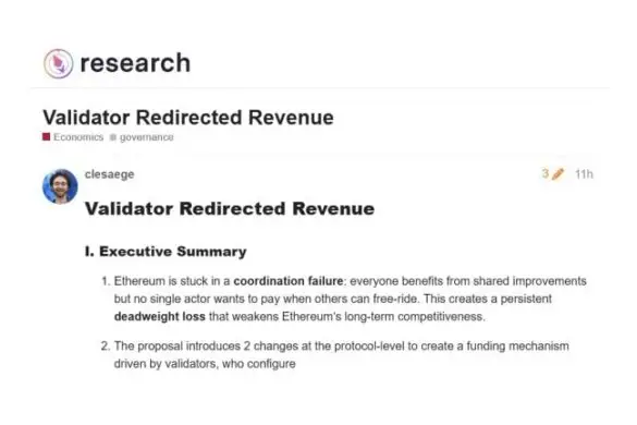 Ethereum Infrastructure Funding: Kleros Founder Proposes Protocol-Level Validator Redirect Rate